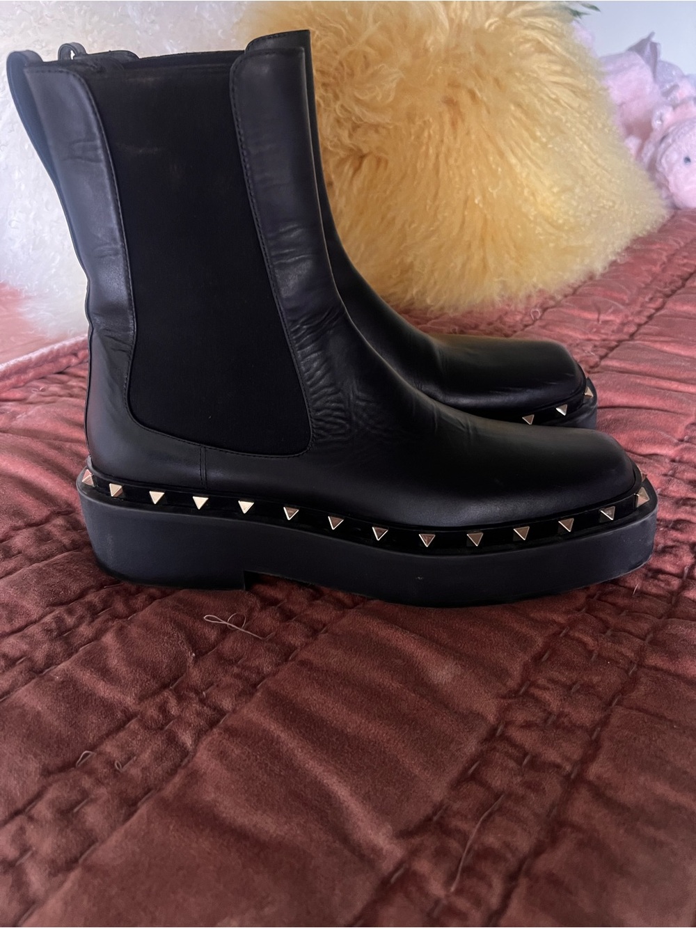 Valentino Garavani Black Leather women’s rockstud Chelsea Boots size 40 Ono nero - Picture 12 of 12